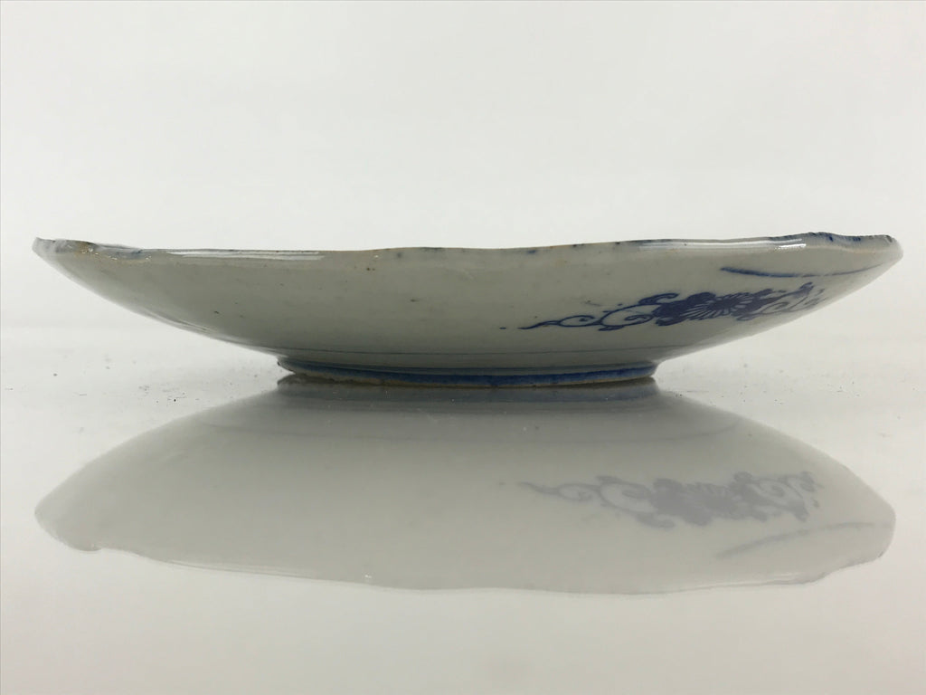 Antique Japanese Porcelain Plate Blue Sometsuke Tree Bamboo Plum Blossom PY185