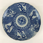 Antique Japanese Porcelain Plate Blue Sometsuke Tree Bamboo Plum Blossom PY185