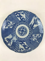 Antique Japanese Porcelain Plate Blue Sometsuke Tree Bamboo Plum Blossom PY186