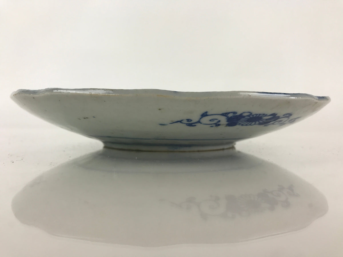 Antique Japanese Porcelain Plate Blue Sometsuke Tree Bamboo Plum Blossom PY186