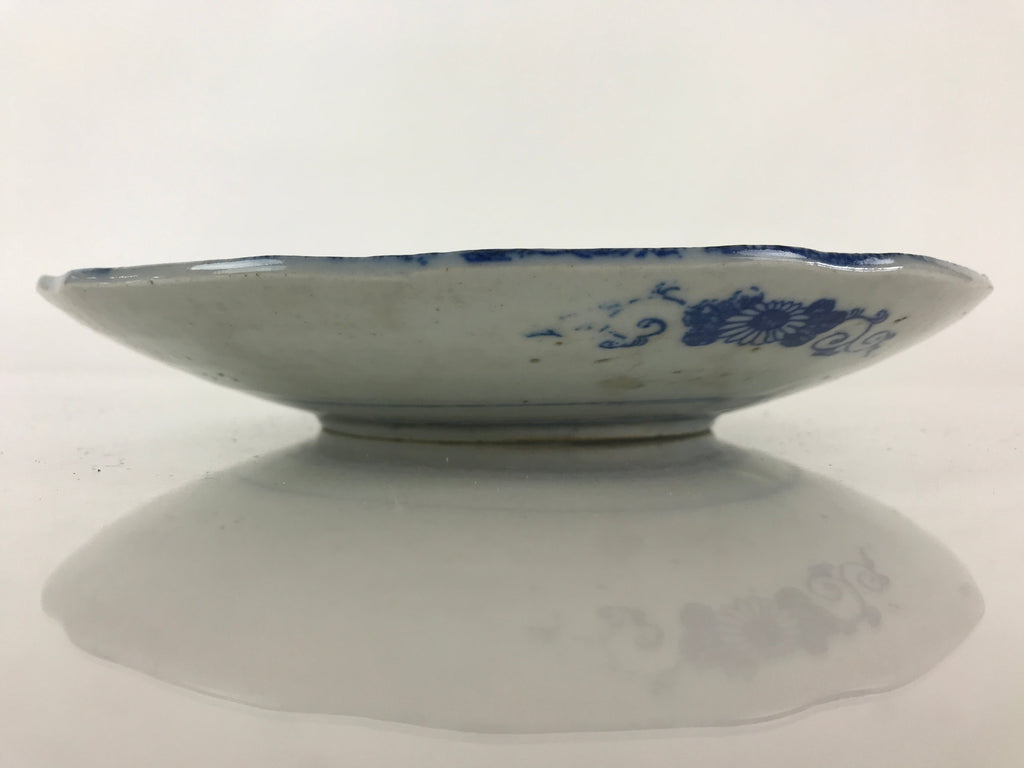 Antique Japanese Porcelain Plate Blue Sometsuke Tree Bamboo Plum Blossom PY186