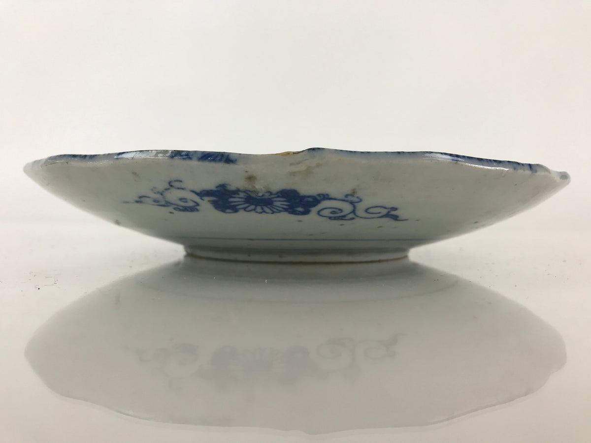 Antique Japanese Porcelain Plate Blue Sometsuke Tree Bamboo Plum Blossom PY186