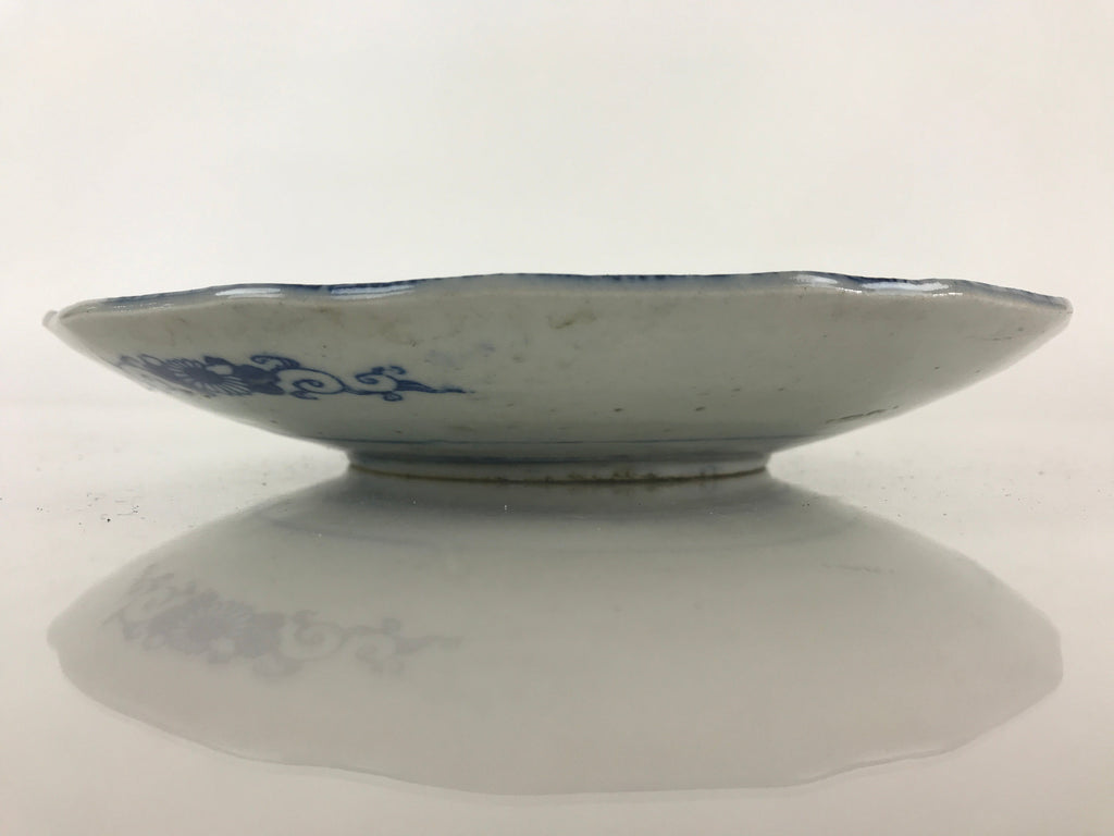 Antique Japanese Porcelain Plate Blue Sometsuke Tree Bamboo Plum Blossom PY186