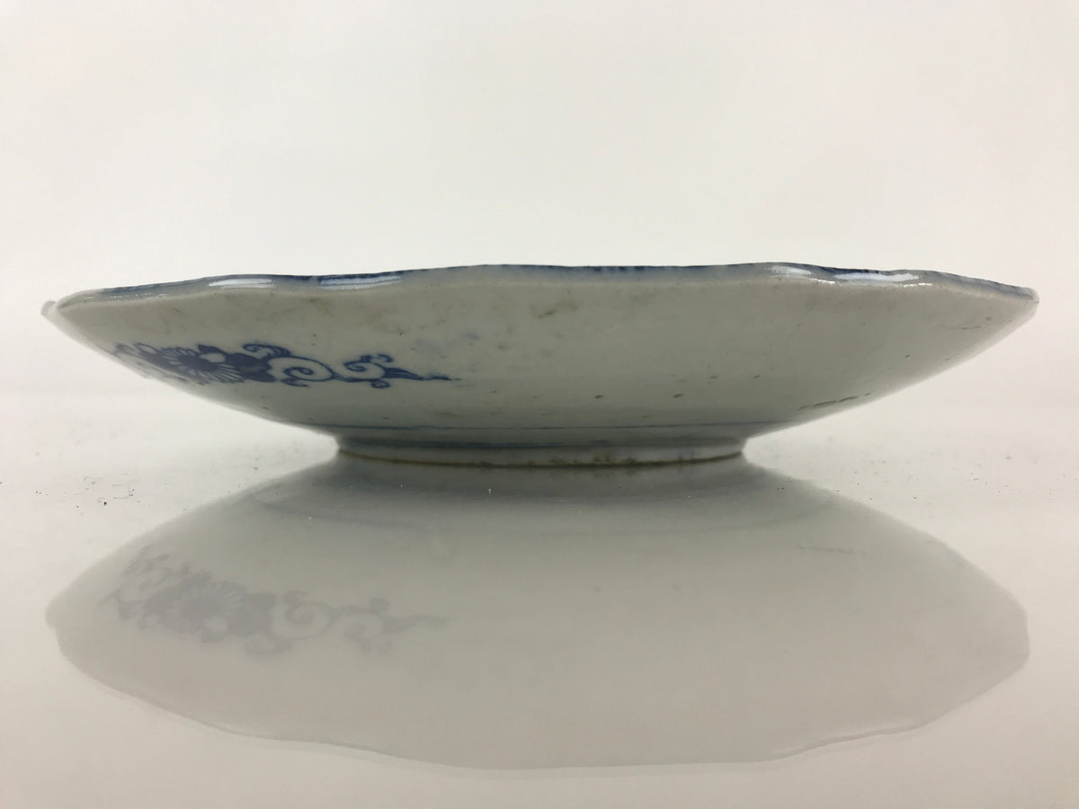 Antique Japanese Porcelain Plate Blue Sometsuke Tree Bamboo Plum Blossom PY186