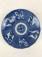 Antique Japanese Porcelain Plate Blue Sometsuke Tree Bamboo Plum Blossom PY187