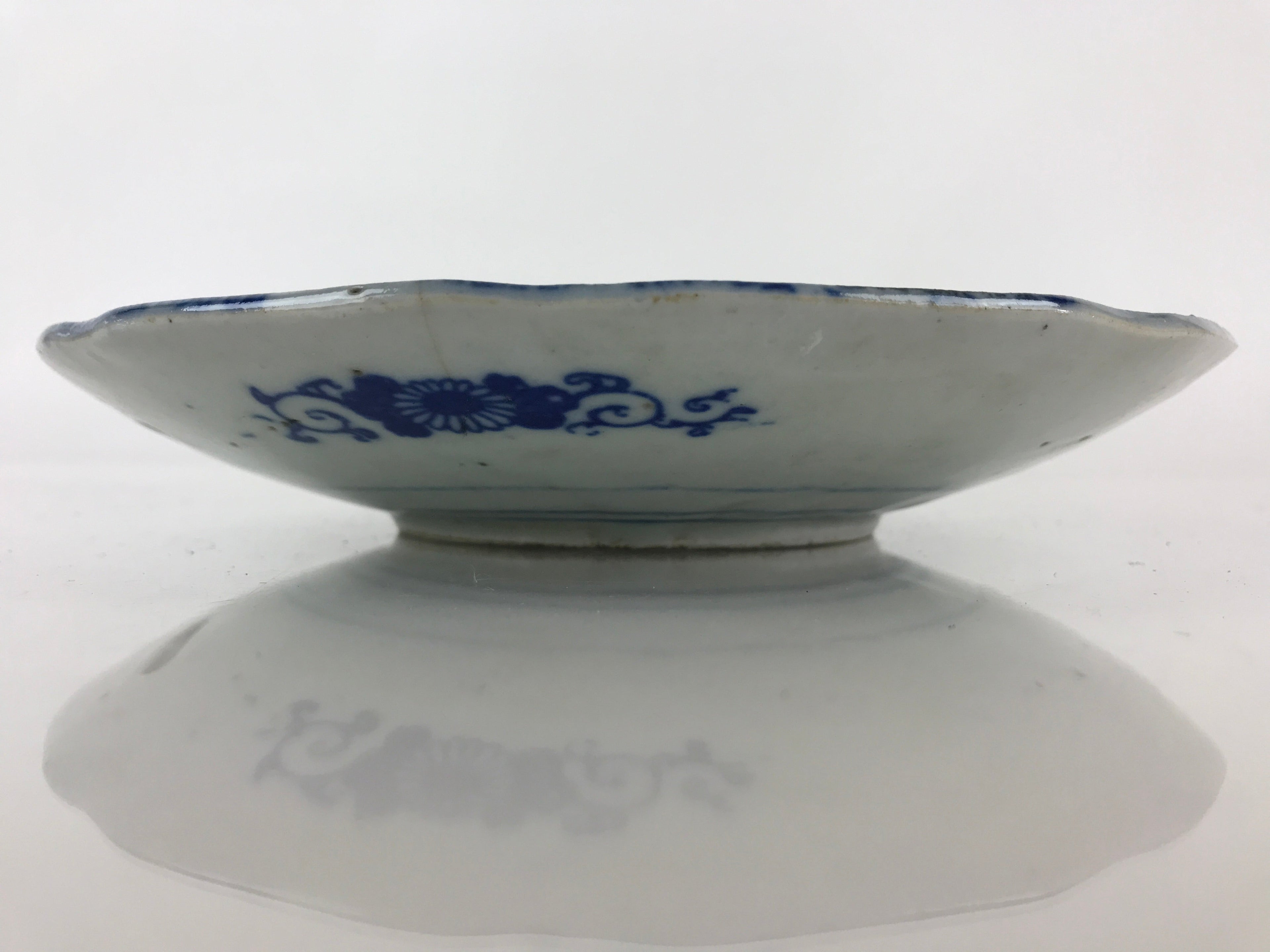 Antique Japanese Porcelain Plate Blue Sometsuke Tree Bamboo Plum Blossom PY187