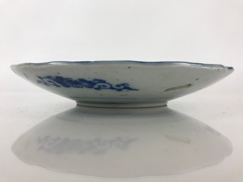 Antique Japanese Porcelain Plate Blue Sometsuke Tree Bamboo Plum Blossom PY187