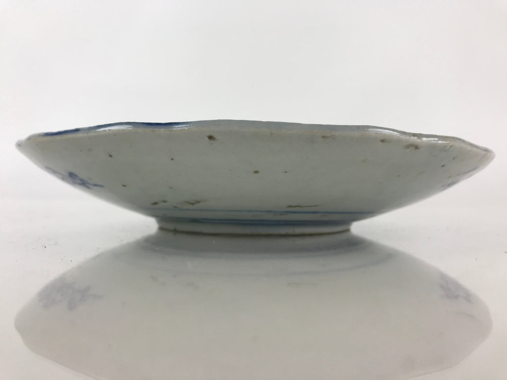 Antique Japanese Porcelain Plate Blue Sometsuke Tree Bamboo Plum Blossom PY187