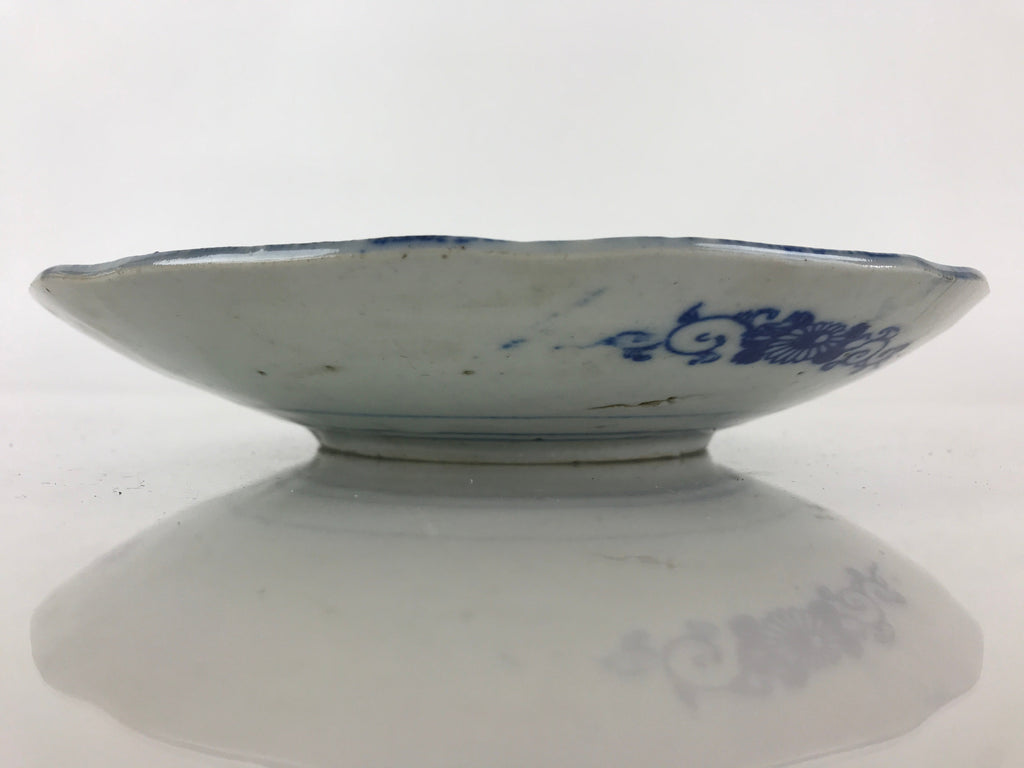 Antique Japanese Porcelain Plate Blue Sometsuke Tree Bamboo Plum Blossom PY187