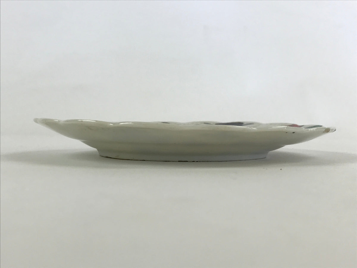 Antique Japanese Porcelain Plate White Floral Butterfly Kozara Yakimono PY464