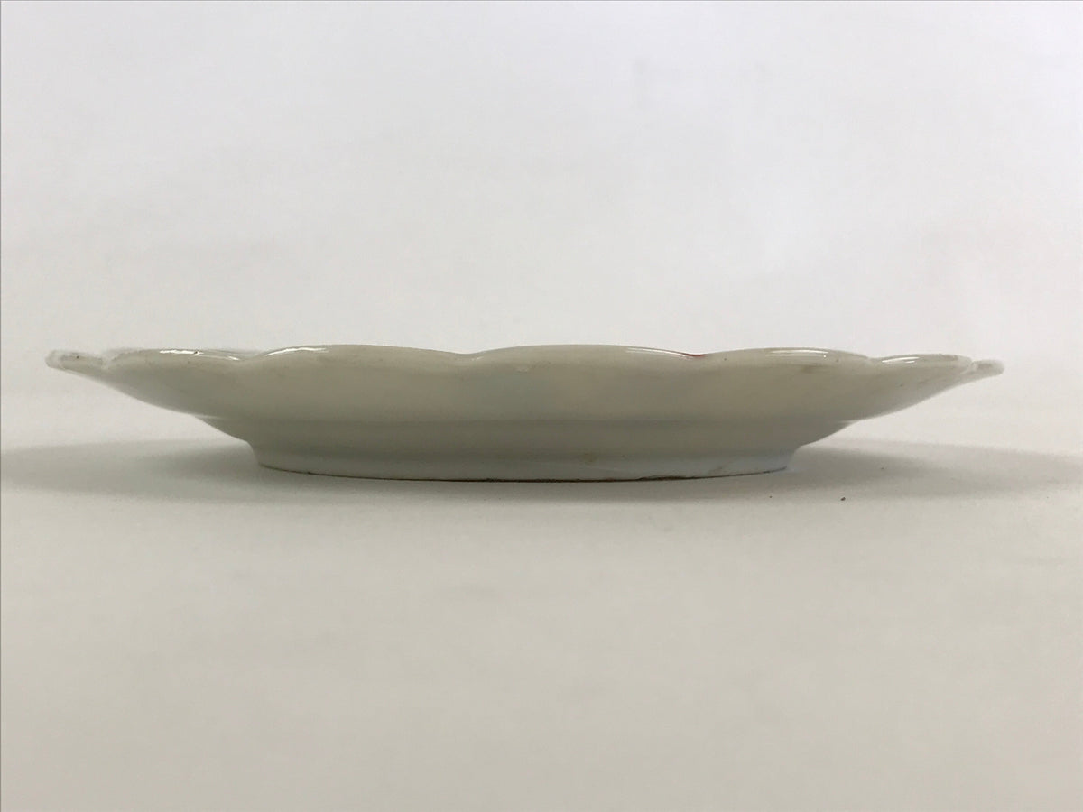 Antique Japanese Porcelain Plate White Floral Butterfly Kozara Yakimono PY464