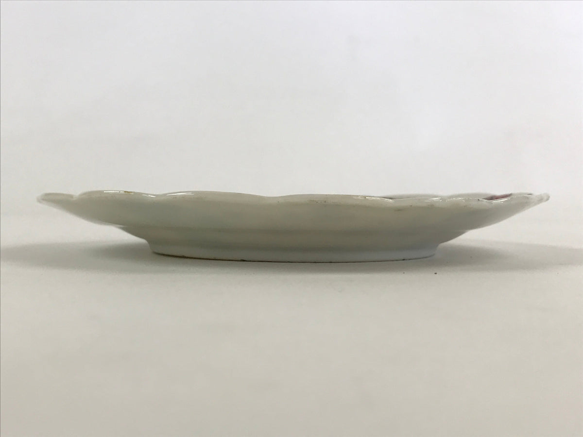 Antique Japanese Porcelain Plate White Floral Butterfly Kozara Yakimono PY464