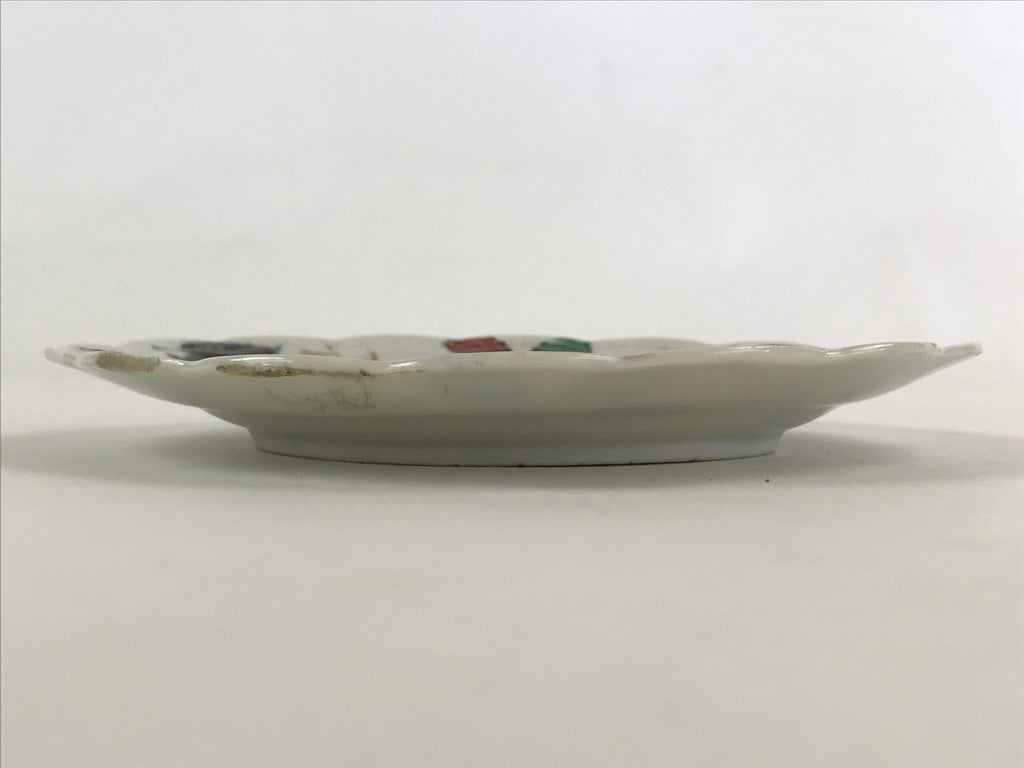 Antique Japanese Porcelain Plate White Floral Butterfly Kozara Yakimono PY464