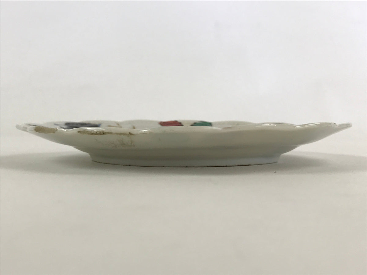 Antique Japanese Porcelain Plate White Floral Butterfly Kozara Yakimono PY464