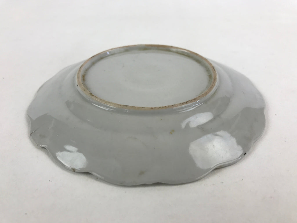 Antique Japanese Porcelain Plate White Floral Butterfly Kozara Yakimono PY465