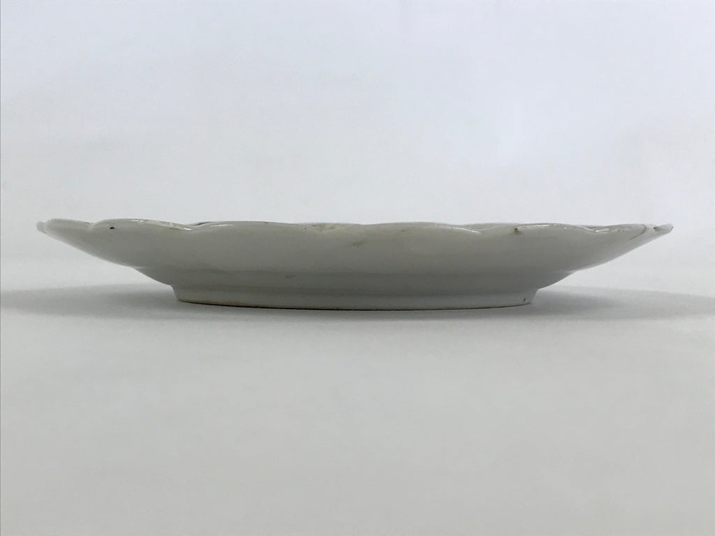 Antique Japanese Porcelain Plate White Floral Butterfly Kozara Yakimono PY465