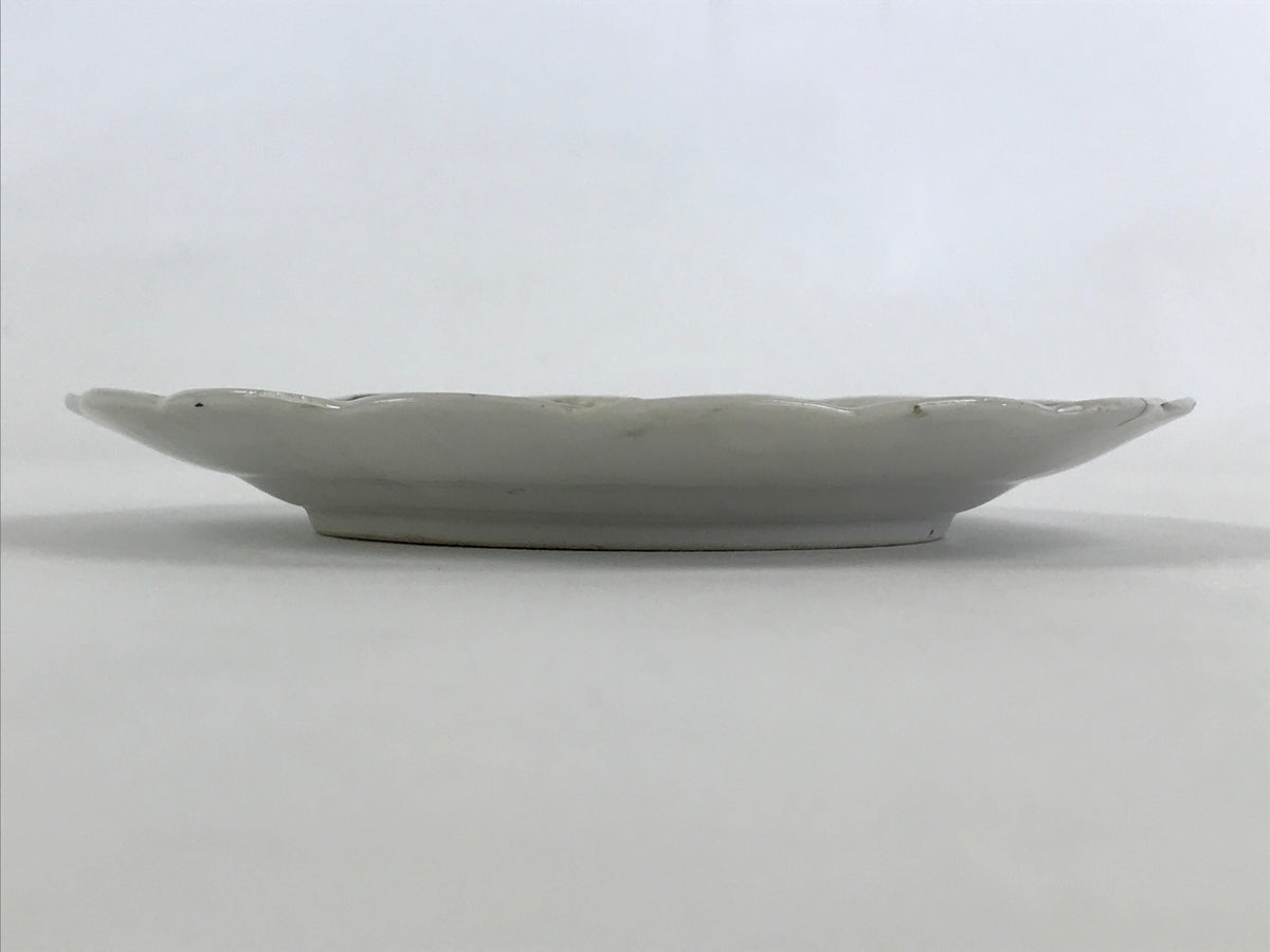 Antique Japanese Porcelain Plate White Floral Butterfly Kozara Yakimono PY465