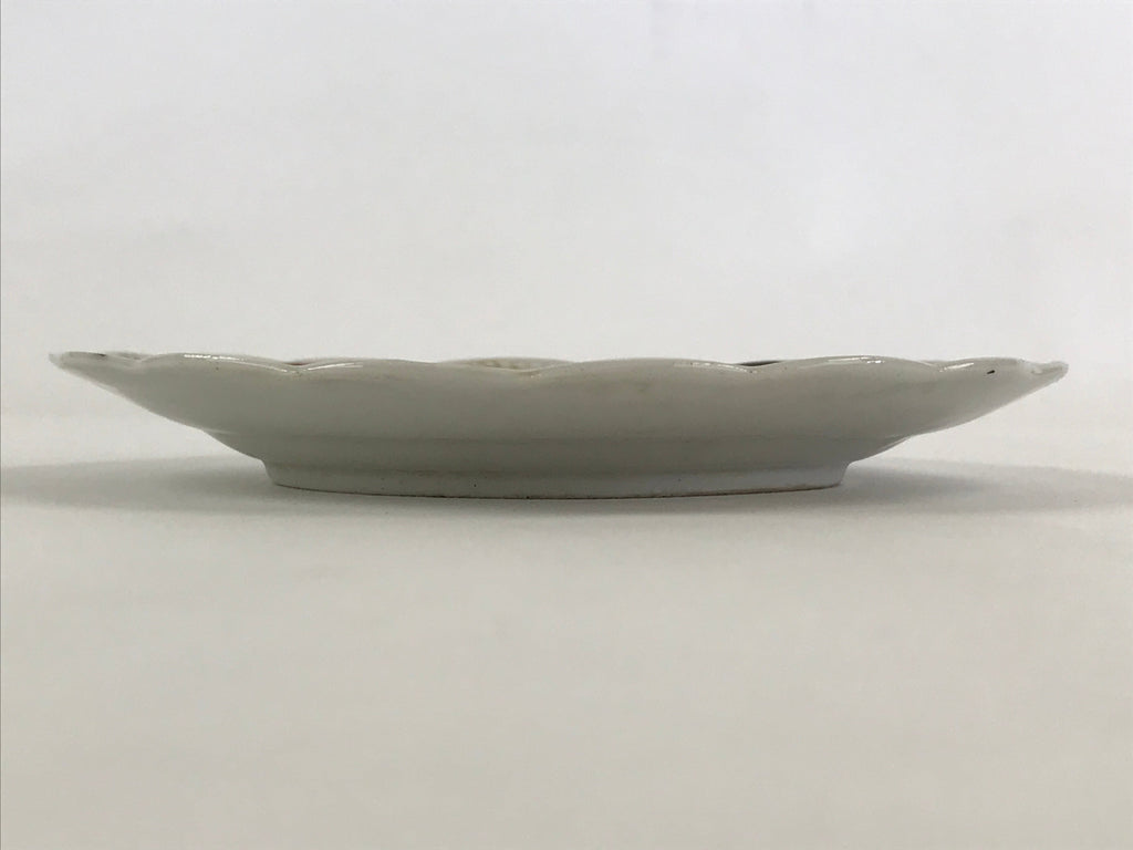 Antique Japanese Porcelain Plate White Floral Butterfly Kozara Yakimono PY465