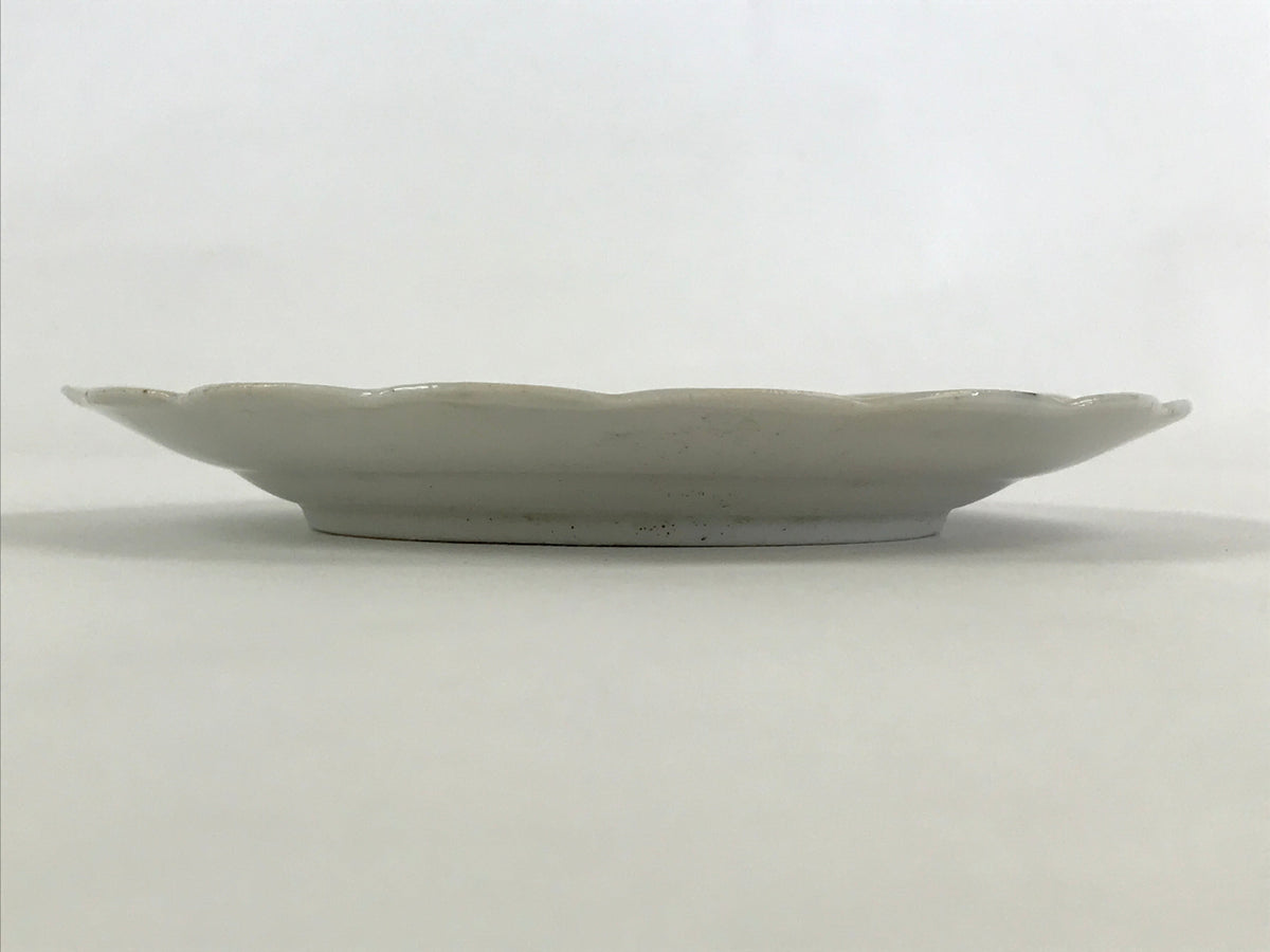 Antique Japanese Porcelain Plate White Floral Butterfly Kozara Yakimono PY465