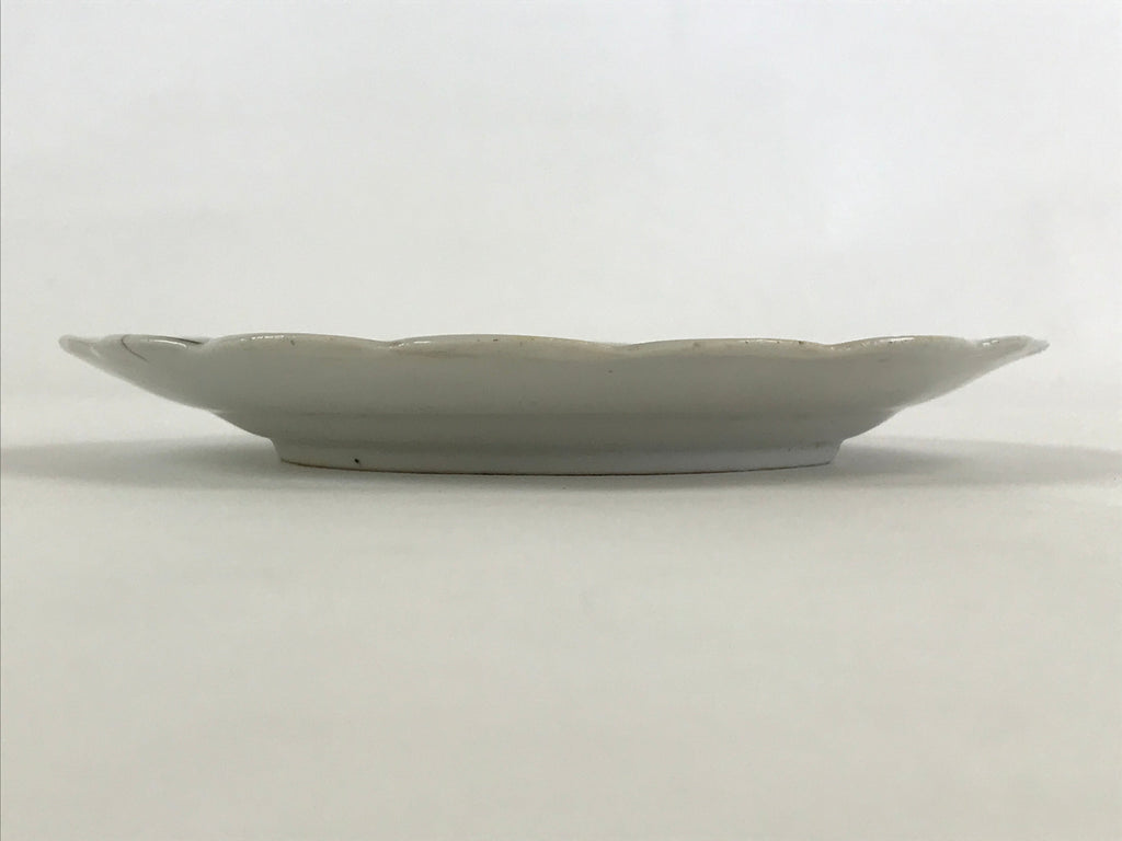 Antique Japanese Porcelain Plate White Floral Butterfly Kozara Yakimono PY465