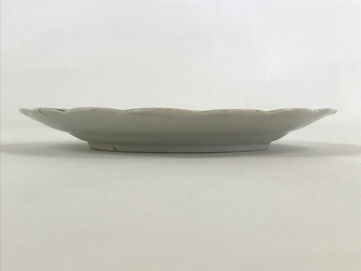 Antique Japanese Porcelain Plate White Floral Butterfly Kozara Yakimono PY465