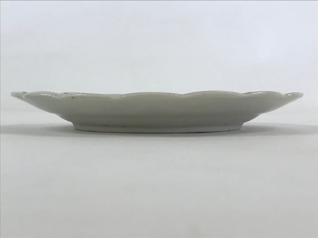 Antique Japanese Porcelain Plate White Floral Butterfly Kozara Yakimono PY467