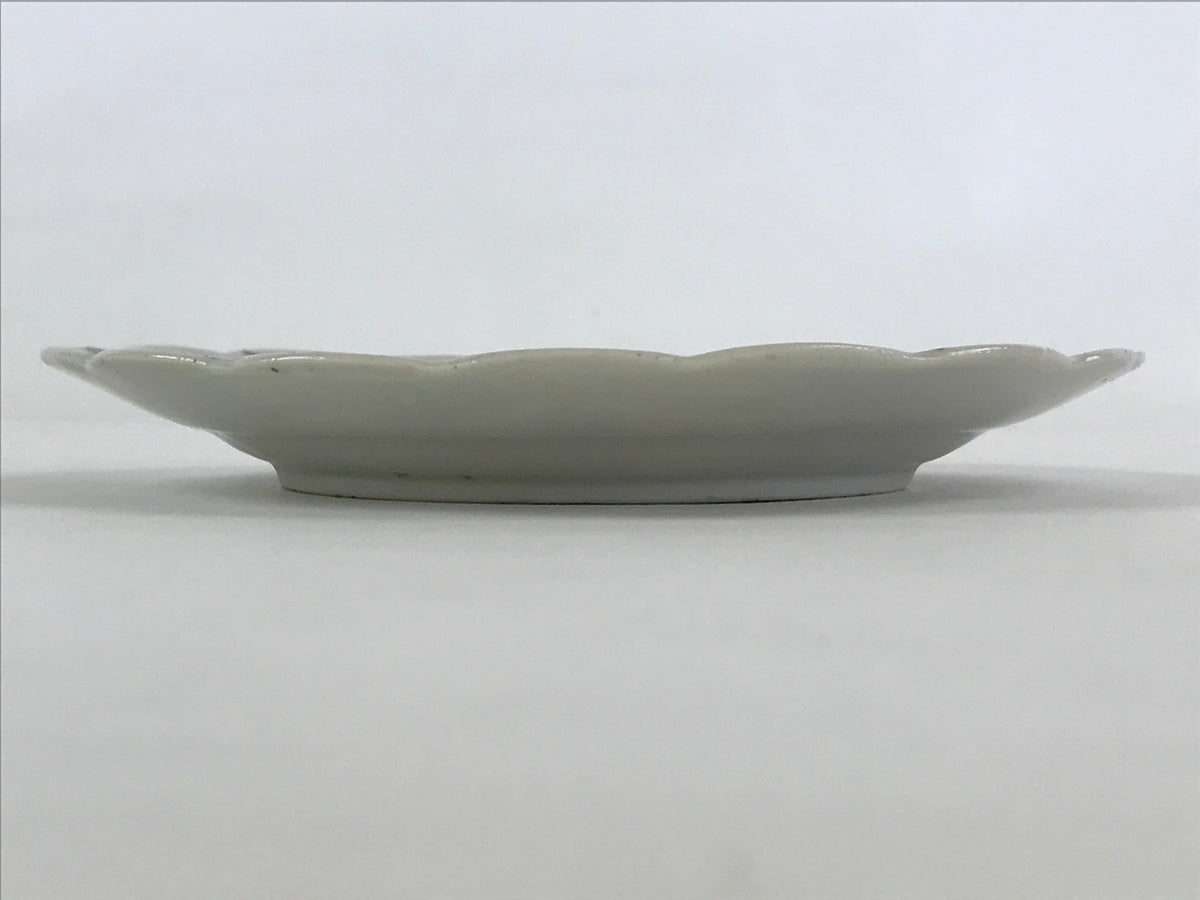 Antique Japanese Porcelain Plate White Floral Butterfly Kozara Yakimono PY467