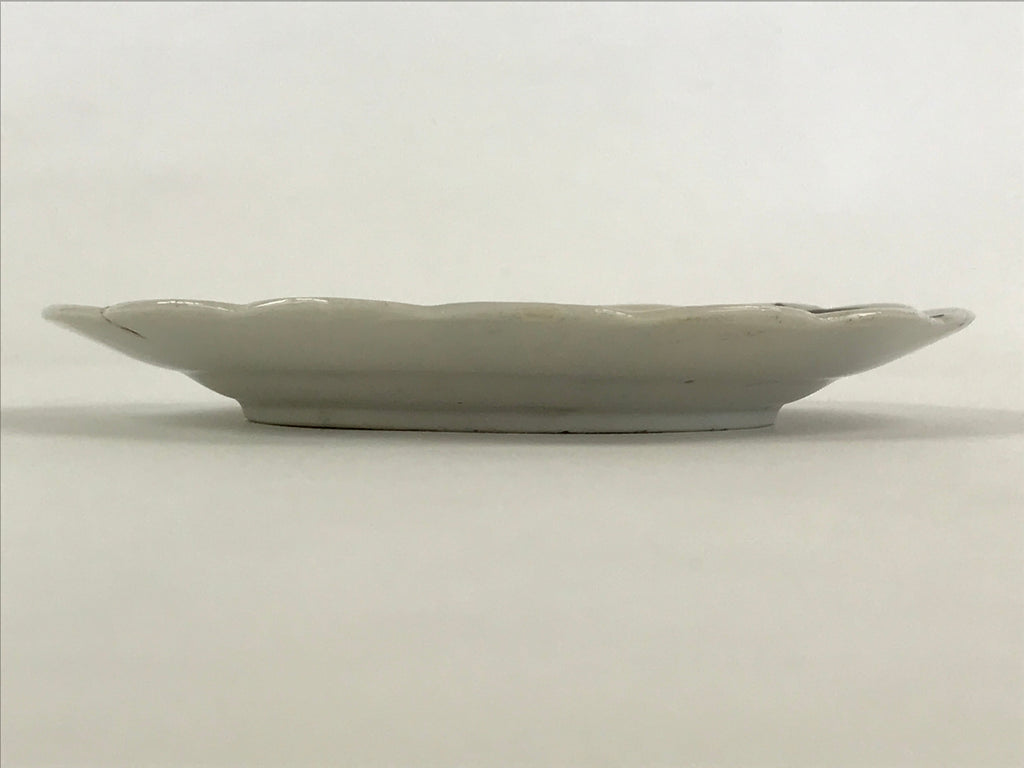Antique Japanese Porcelain Plate White Floral Butterfly Kozara Yakimono PY467