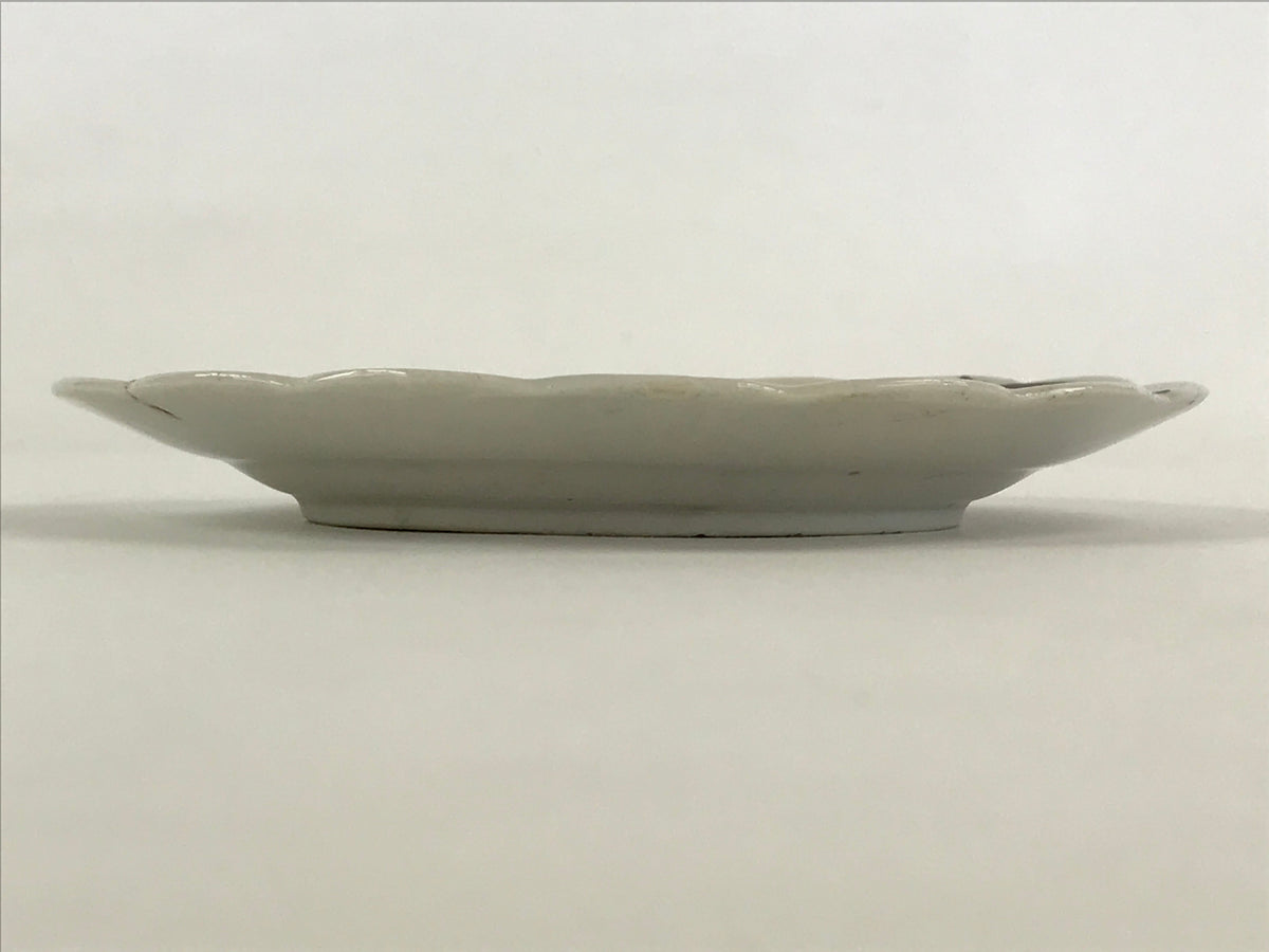 Antique Japanese Porcelain Plate White Floral Butterfly Kozara Yakimono PY467