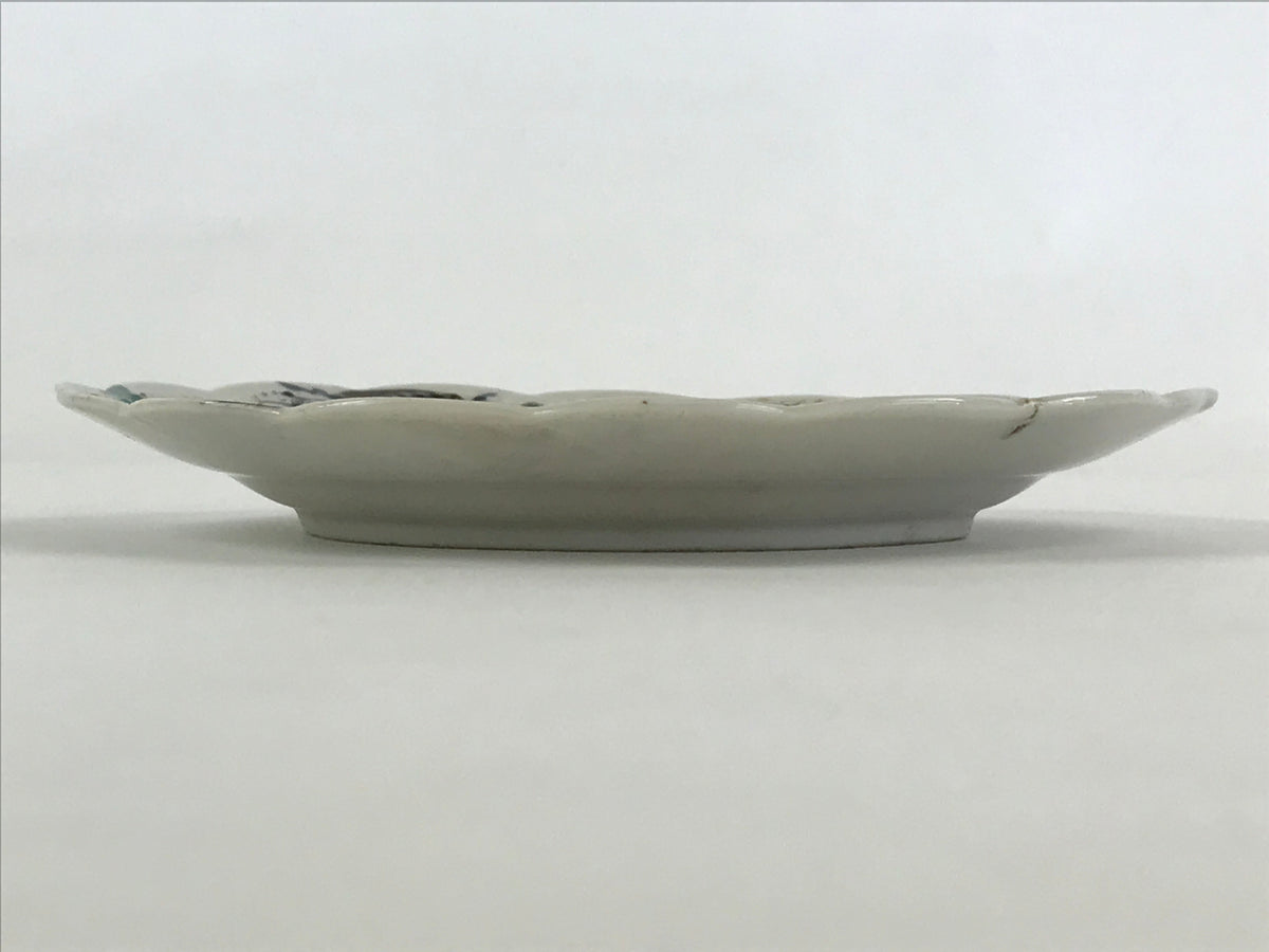 Antique Japanese Porcelain Plate White Floral Butterfly Kozara Yakimono PY467