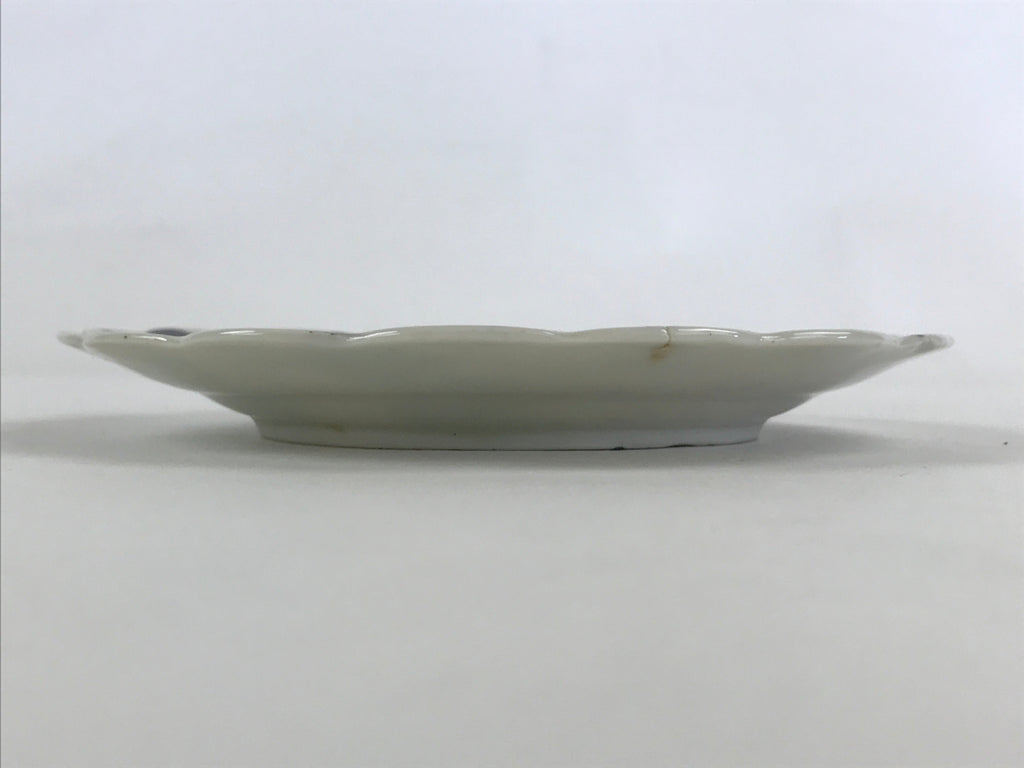 Antique Japanese Porcelain Plate White Floral Butterfly Kozara Yakimono PY468