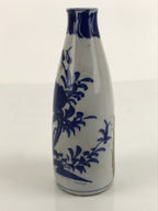 Antique Japanese Porcelain Sake Bottle Tokkuri Imari Blue Sometsuke Peony TS680