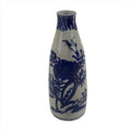 Antique Japanese Porcelain Sake Bottle Tokkuri Imari Blue Sometsuke Peony TS680