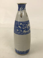 Antique Japanese Porcelain Sake Bottle Tokkuri White Blue Shochikubai Pine TS822