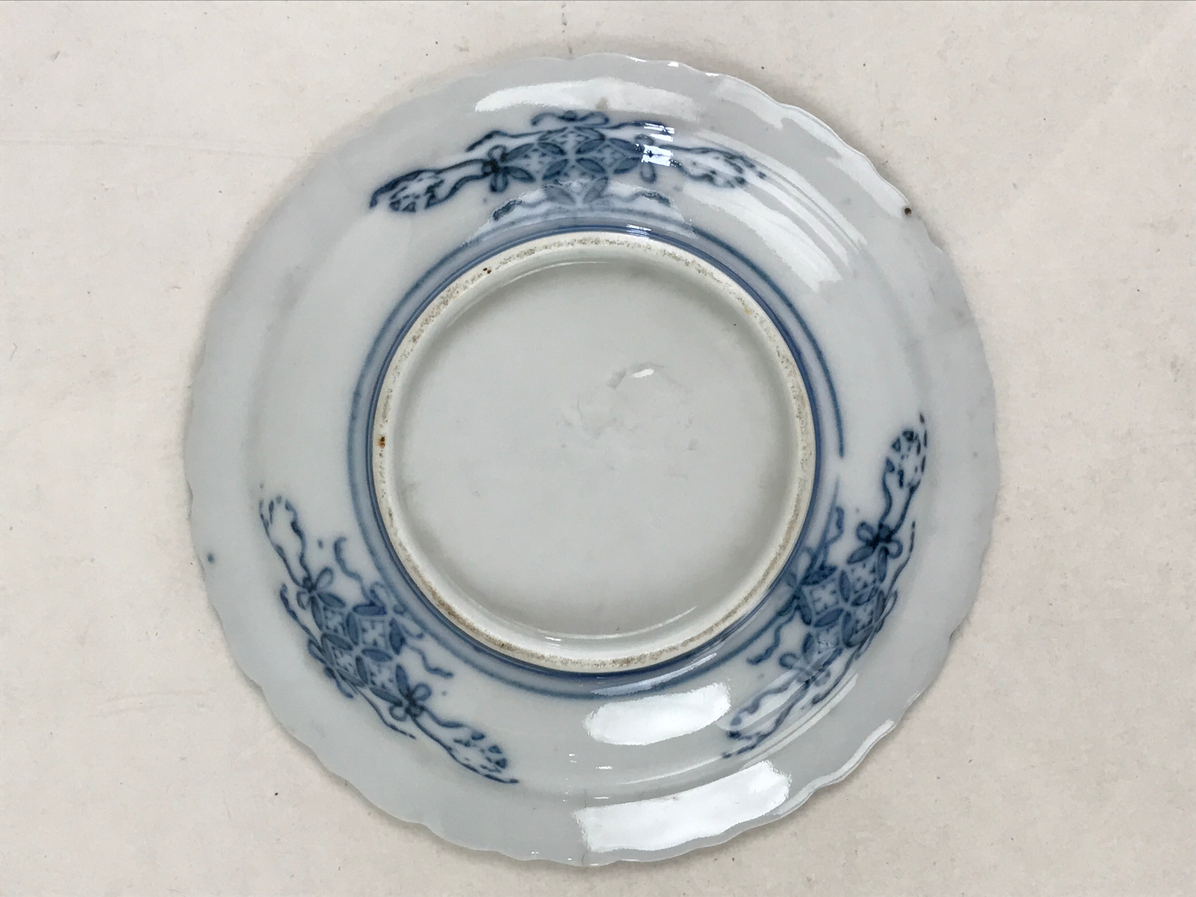 Antique Japanese Porcelain Side Plate Blue Sometsuke Mountain Road Kozara PY312