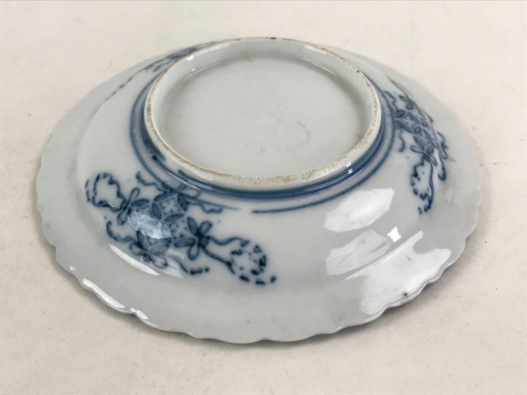 Antique Japanese Porcelain Side Plate Blue Sometsuke Mountain Road Kozara PY312