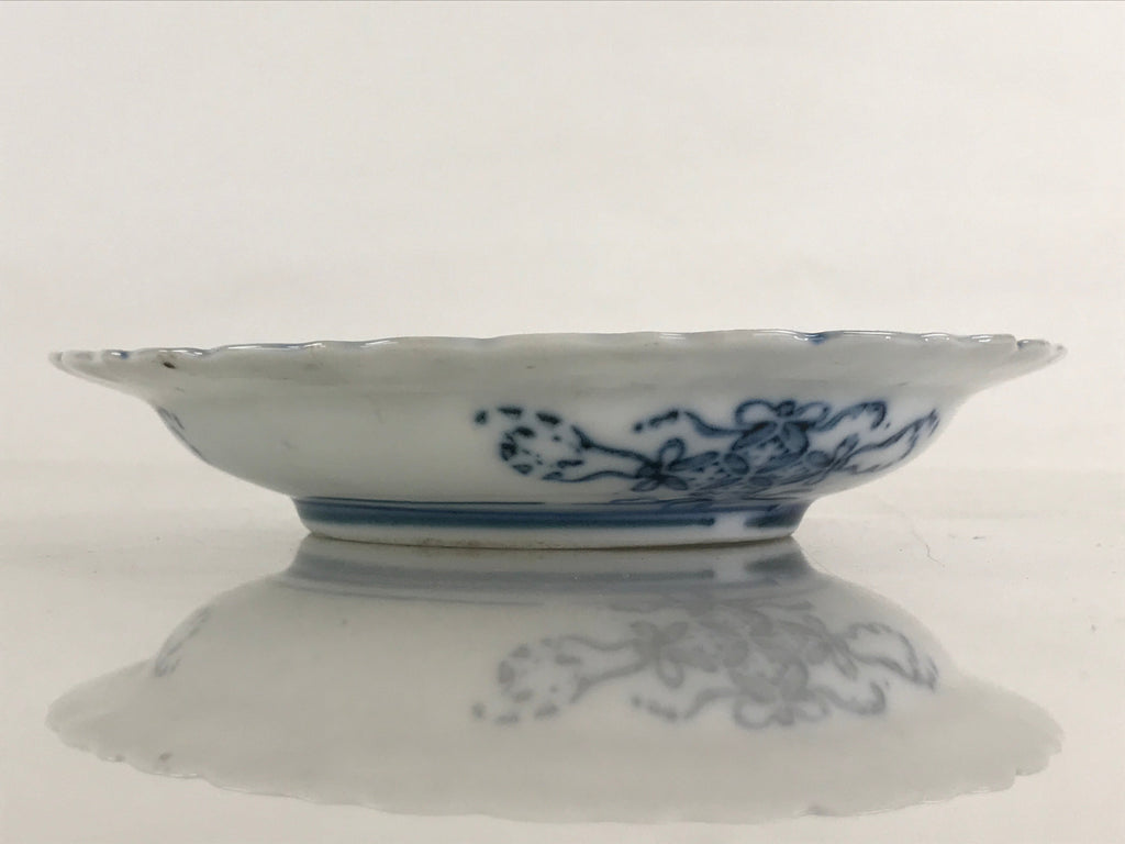 Antique Japanese Porcelain Side Plate Blue Sometsuke Mountain Road Kozara PY312