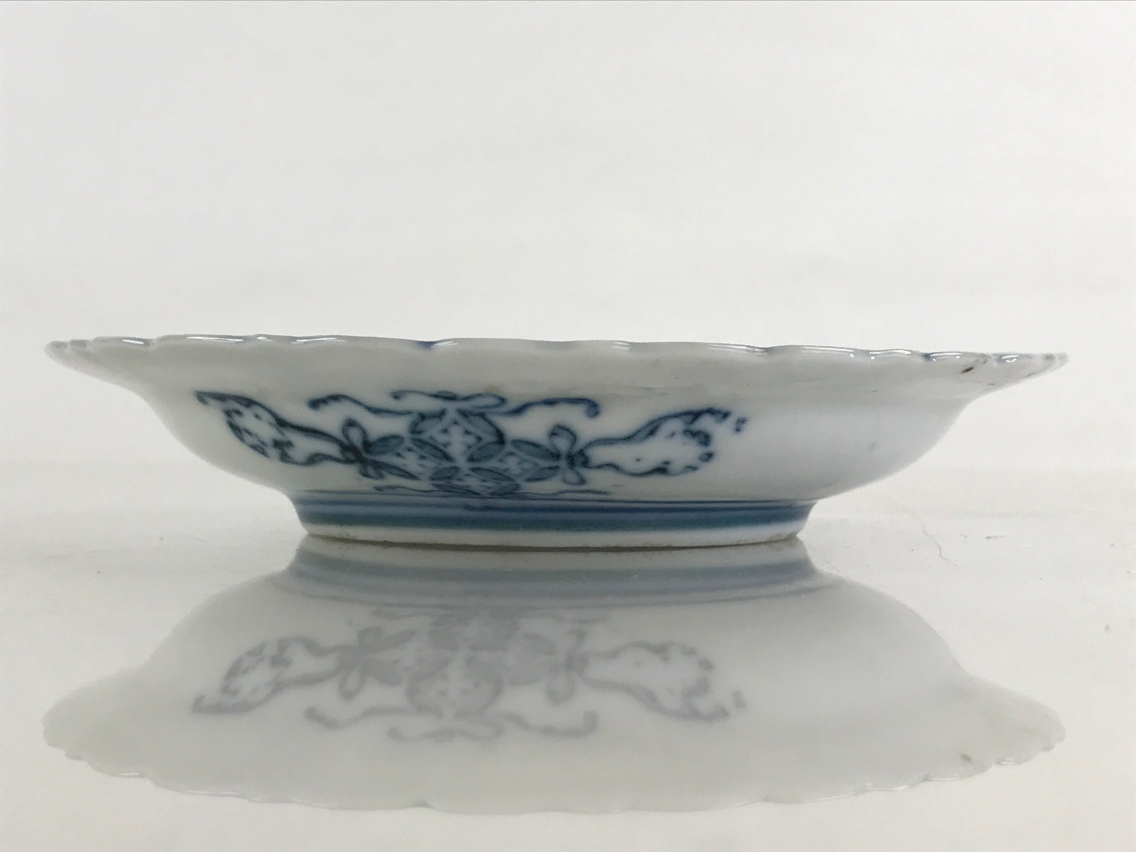 Antique Japanese Porcelain Side Plate Blue Sometsuke Mountain Road Kozara PY312