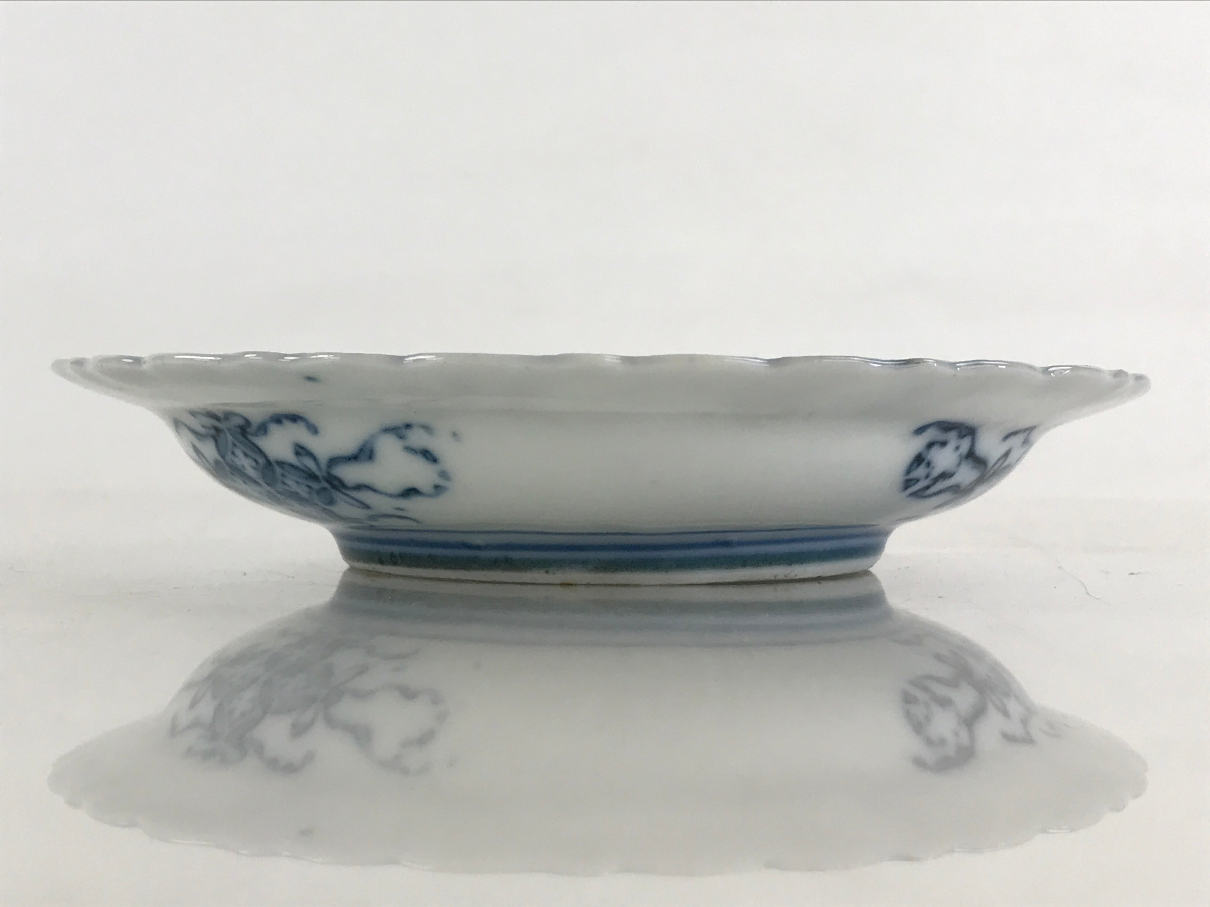 Antique Japanese Porcelain Side Plate Blue Sometsuke Mountain Road Kozara PY312
