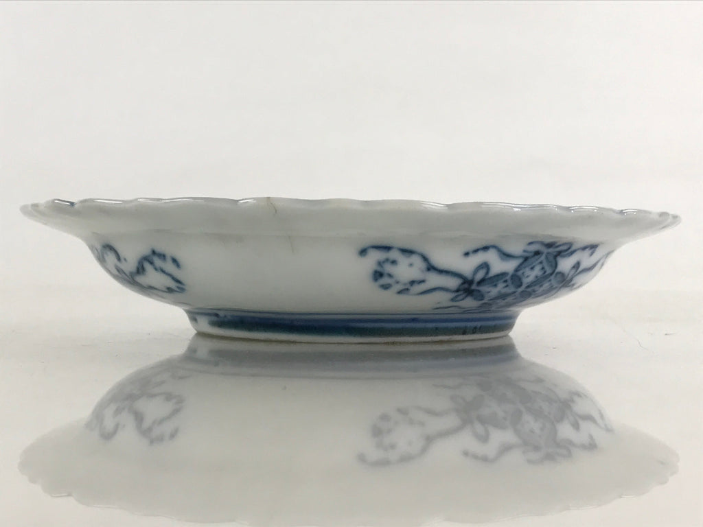 Antique Japanese Porcelain Side Plate Blue Sometsuke Mountain Road Kozara PY312