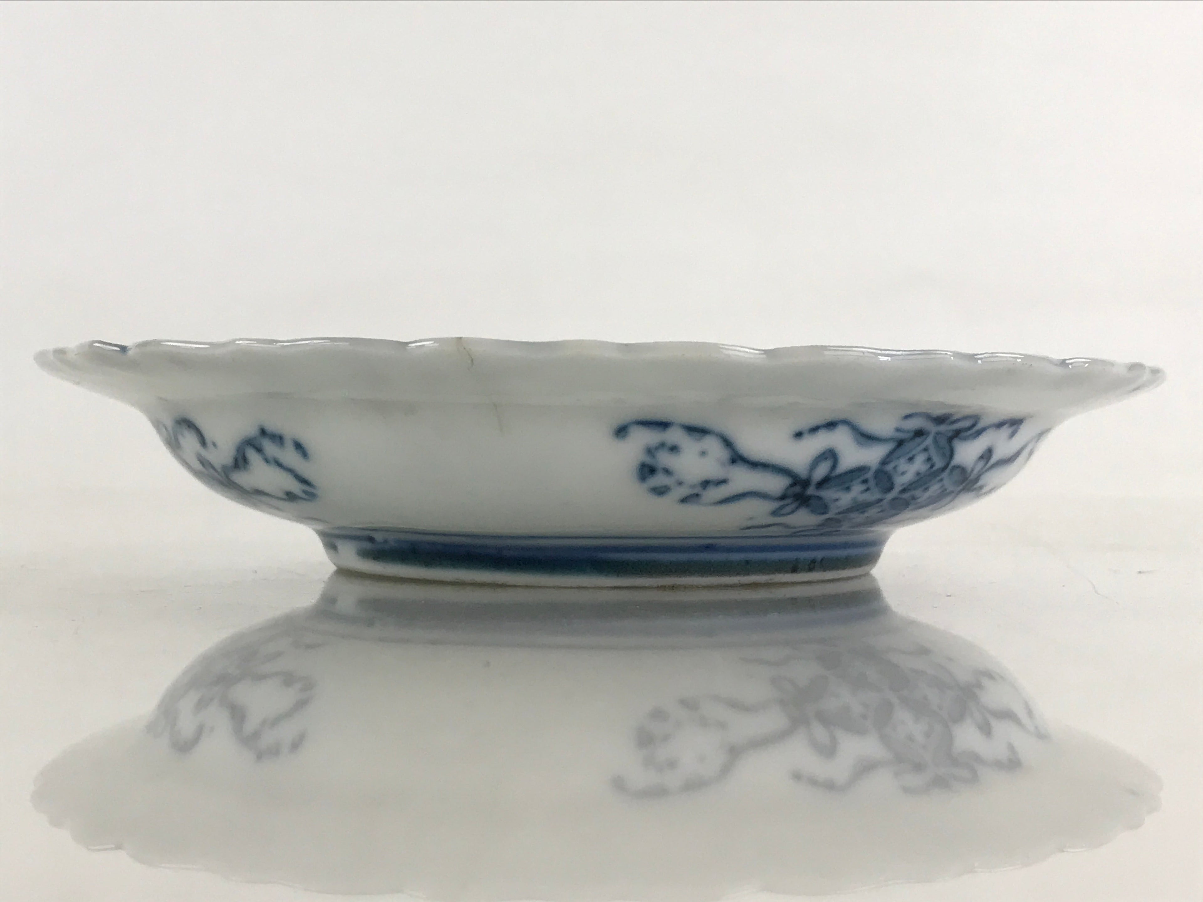 Antique Japanese Porcelain Side Plate Blue Sometsuke Mountain Road Kozara PY312