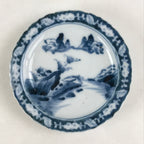 Antique Japanese Porcelain Side Plate Blue Sometsuke Mountain Road Kozara PY312