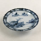 Antique Japanese Porcelain Side Plate Blue Sometsuke Mountain Road Kozara PY313