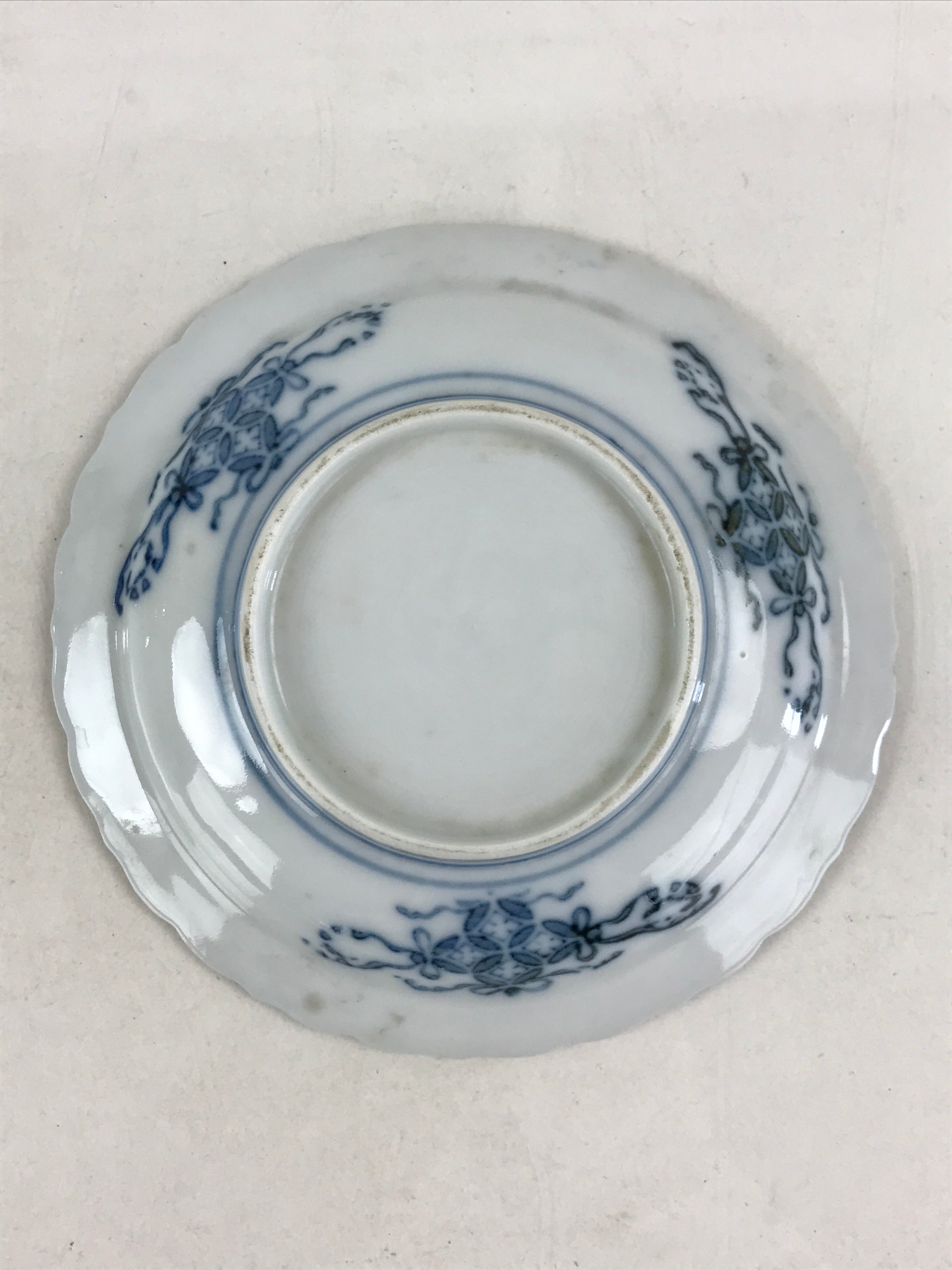 Antique Japanese Porcelain Side Plate Blue Sometsuke Mountain Road Kozara PY313