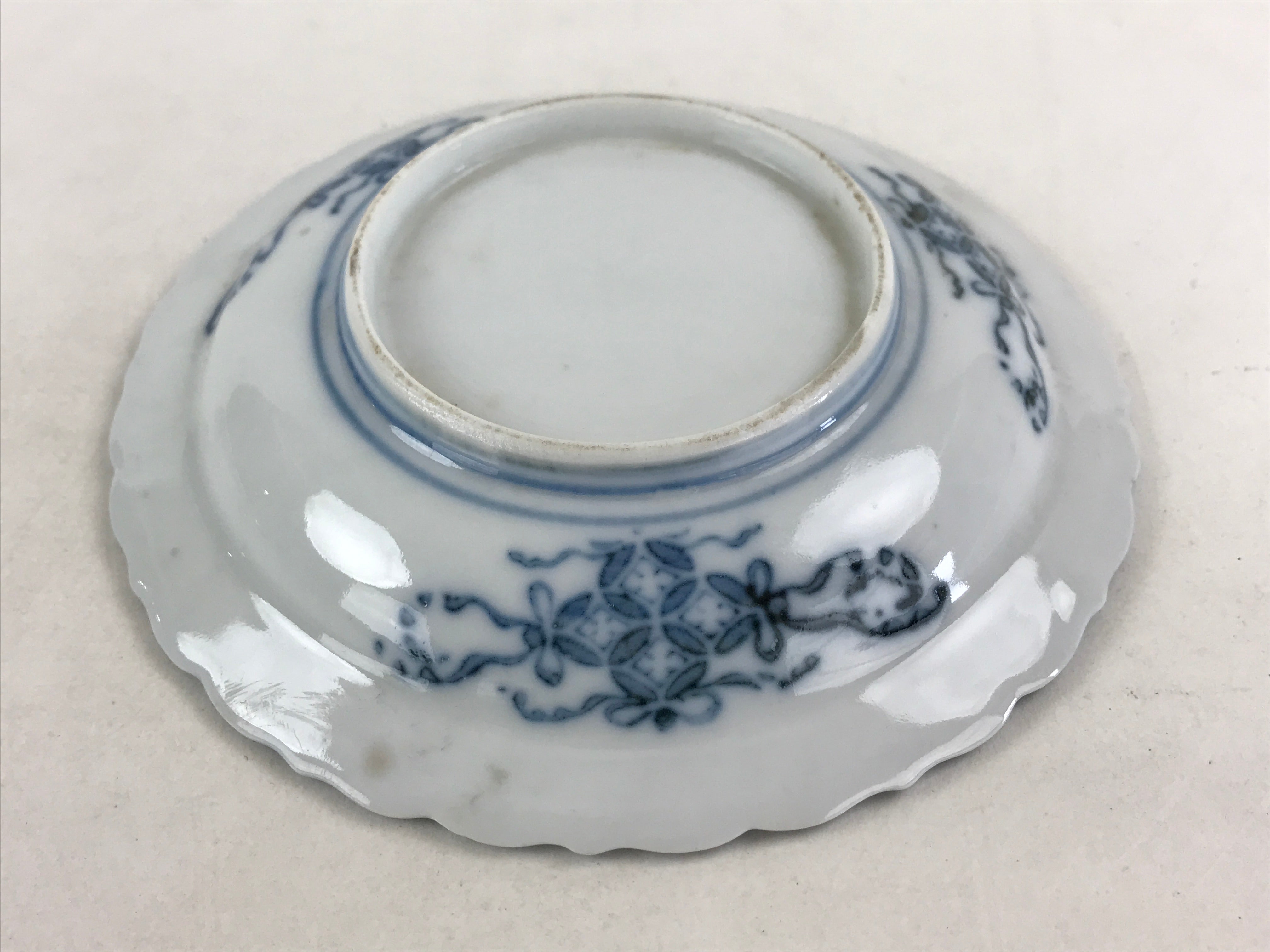 Antique Japanese Porcelain Side Plate Blue Sometsuke Mountain Road Kozara PY313