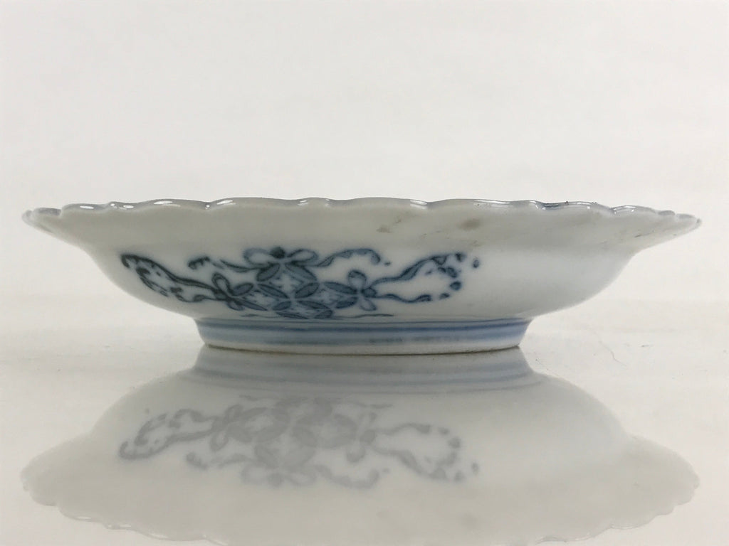 Antique Japanese Porcelain Side Plate Blue Sometsuke Mountain Road Kozara PY313