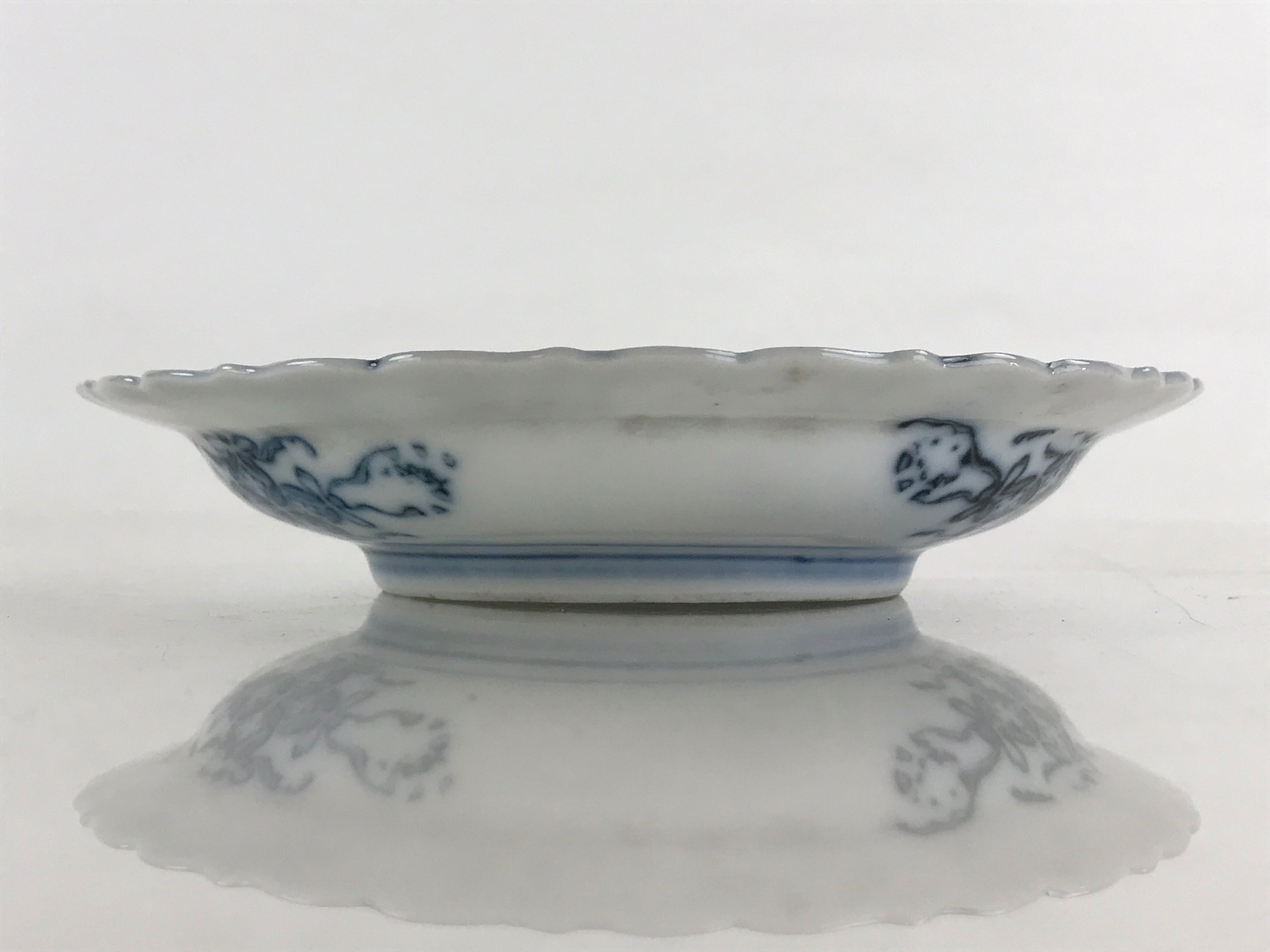 Antique Japanese Porcelain Side Plate Blue Sometsuke Mountain Road Kozara PY313