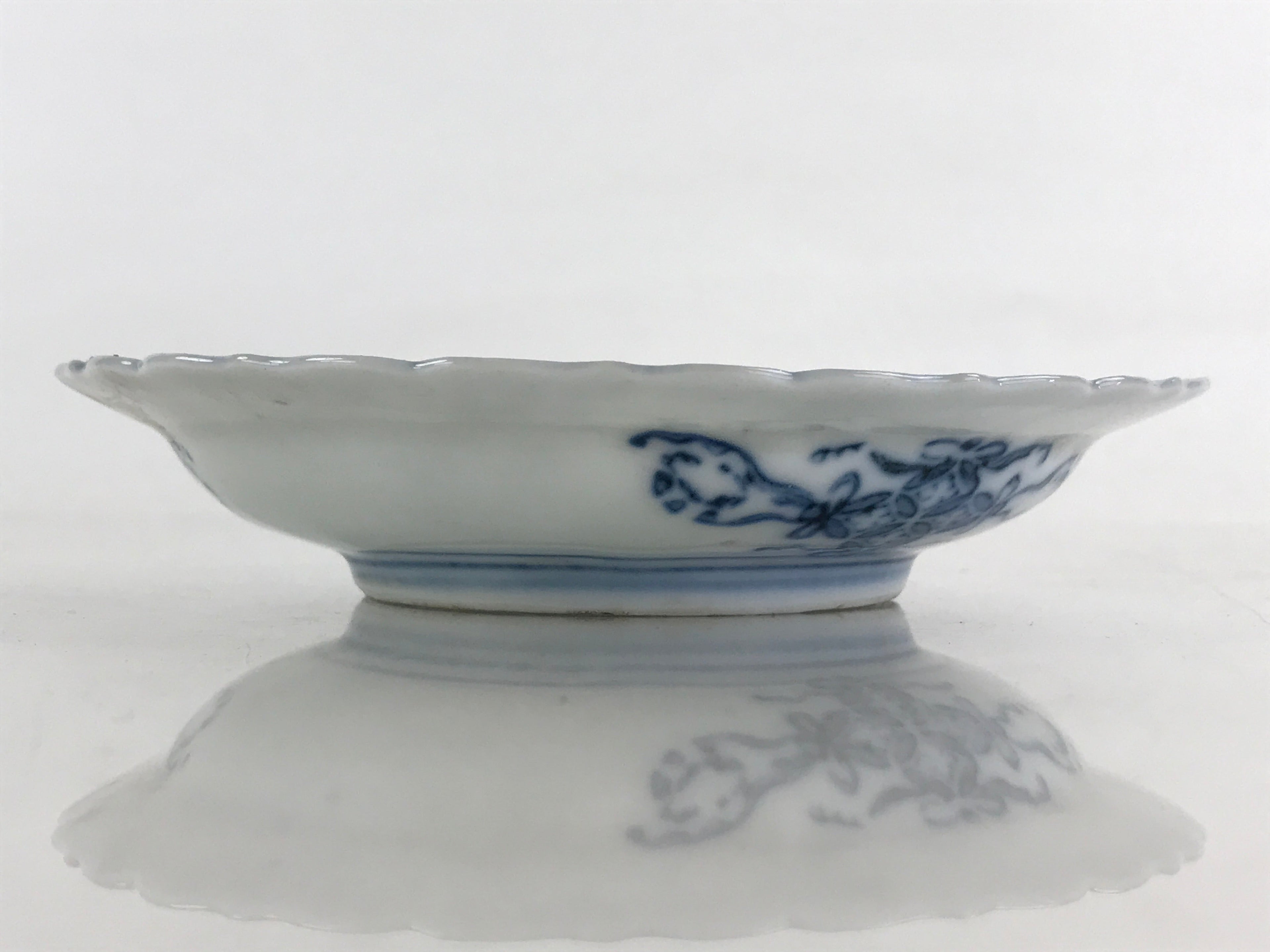 Antique Japanese Porcelain Side Plate Blue Sometsuke Mountain Road Kozara PY313