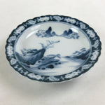 Antique Japanese Porcelain Side Plate Blue Sometsuke Mountain Road Kozara PY314