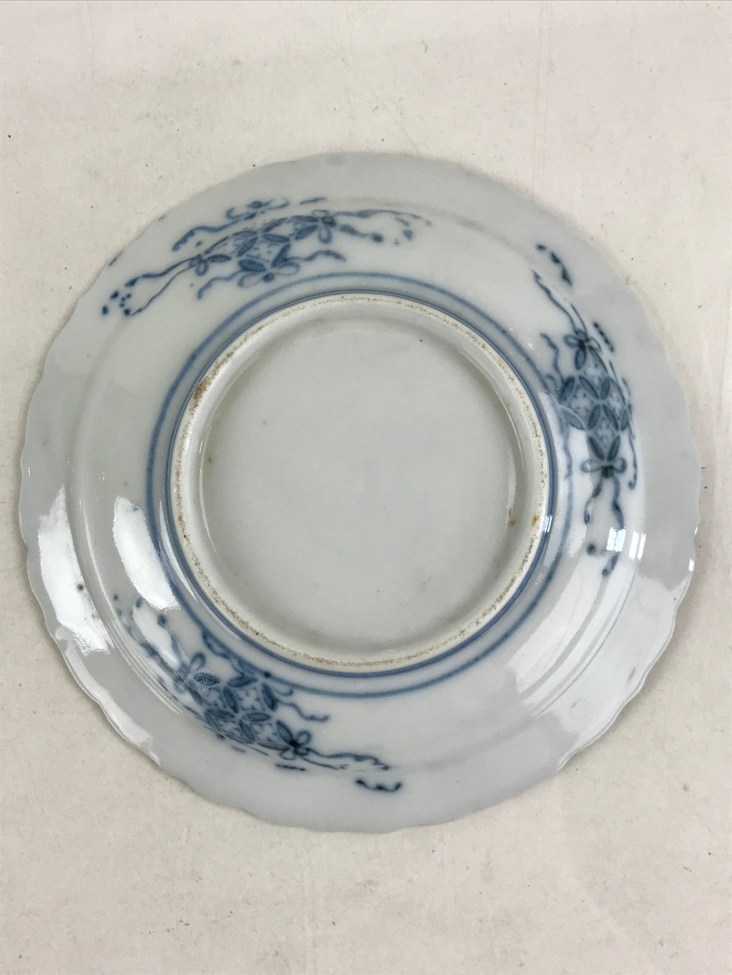 Antique Japanese Porcelain Side Plate Blue Sometsuke Mountain Road Kozara PY316